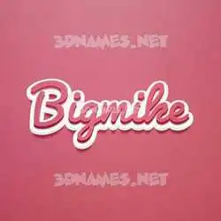 bigmike in Red Scribble style - 3D name wallpaper