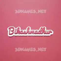 bikashmadhur in Red Scribble style - 3D name wallpaper
