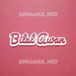 bilal awan in Red Scribble style - 3D name wallpaper