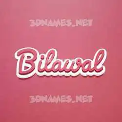 bilawal in Red Scribble style - 3D name wallpaper