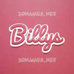 billys in Red Scribble style - 3D name wallpaper