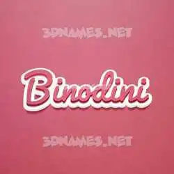 binodini in Red Scribble style - 3D name wallpaper