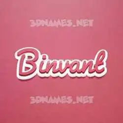 binvant in Red Scribble style - 3D name wallpaper