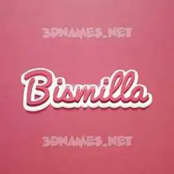 bismilla in Red Scribble style - 3D name wallpaper