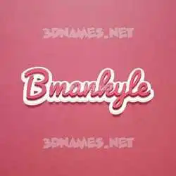bmankyle in Red Scribble style - 3D name wallpaper