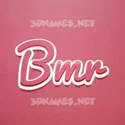 bmr in Red Scribble style - 3D name wallpaper