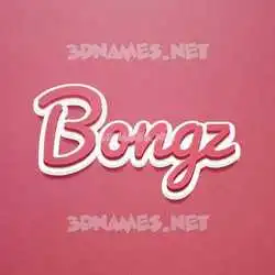 bongz in Red Scribble style - 3D name wallpaper