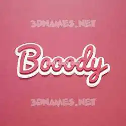 booody in Red Scribble style - 3D name wallpaper