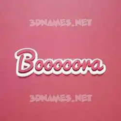 booooora in Red Scribble style - 3D name wallpaper