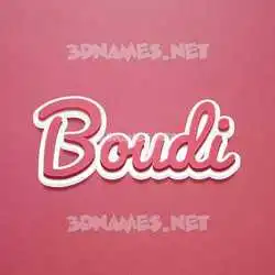 boudi in Red Scribble style - 3D name wallpaper