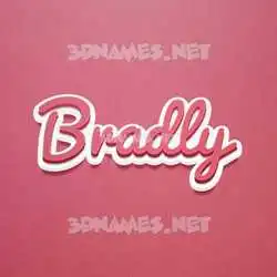 bradly in Red Scribble style - 3D name wallpaper
