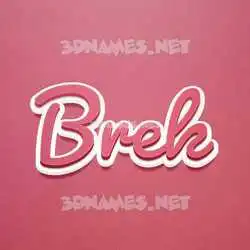 brek in Red Scribble style - 3D name wallpaper