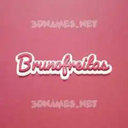 brunofreitas in Red Scribble style - 3D name wallpaper