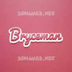 bryceman in Red Scribble style - 3D name wallpaper