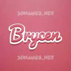 brycen in Red Scribble style - 3D name wallpaper