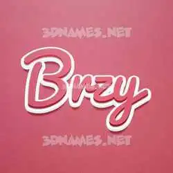 brzy in Red Scribble style - 3D name wallpaper