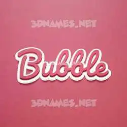 bubble in Red Scribble style - 3D name wallpaper