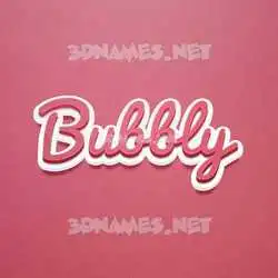 bubbly in Red Scribble style - 3D name wallpaper