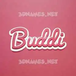 buddi in Red Scribble style - 3D name wallpaper