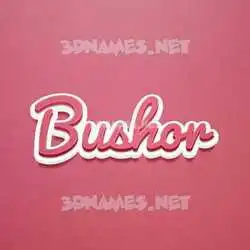 bushor in Red Scribble style - 3D name wallpaper