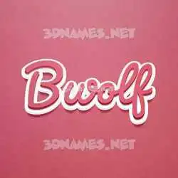 bwolf in Red Scribble style - 3D name wallpaper