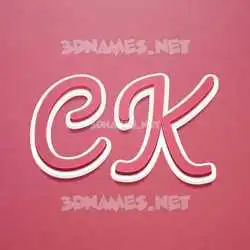 c k in Red Scribble style - 3D name wallpaper