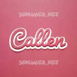 callen in Red Scribble style - 3D name wallpaper