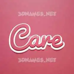 care in Red Scribble style - 3D name wallpaper