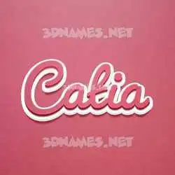 catia in Red Scribble style - 3D name wallpaper