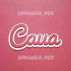 caua in Red Scribble style - 3D name wallpaper
