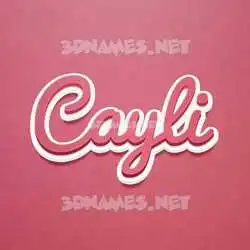 cayli in Red Scribble style - 3D name wallpaper
