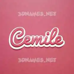 cemile in Red Scribble style - 3D name wallpaper