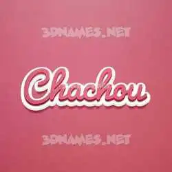 chachou in Red Scribble style - 3D name wallpaper
