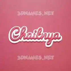 chaitnya in Red Scribble style - 3D name wallpaper