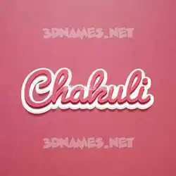 chakuli in Red Scribble style - 3D name wallpaper