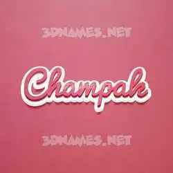 champak in Red Scribble style - 3D name wallpaper