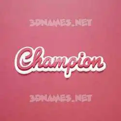 champion in Red Scribble style - 3D name wallpaper