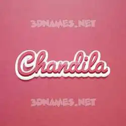 chandila in Red Scribble style - 3D name wallpaper