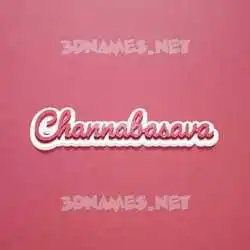 channabasava in Red Scribble style - 3D name wallpaper