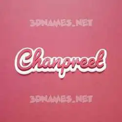 chanpreet in Red Scribble style - 3D name wallpaper