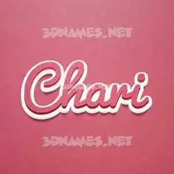 chari in Red Scribble style - 3D name wallpaper