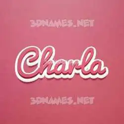 charla in Red Scribble style - 3D name wallpaper