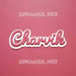 charvik in Red Scribble style - 3D name wallpaper