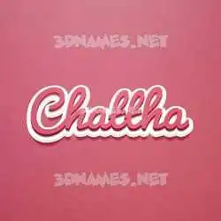chattha in Red Scribble style - 3D name wallpaper