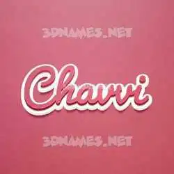 chavvi in Red Scribble style - 3D name wallpaper