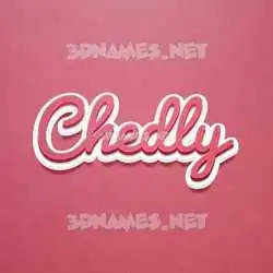 chedly in Red Scribble style - 3D name wallpaper