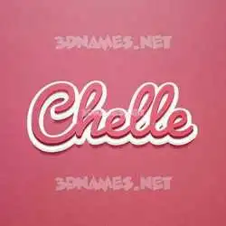 chelle in Red Scribble style - 3D name wallpaper