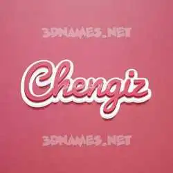 chengiz in Red Scribble style - 3D name wallpaper