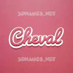 cheval in Red Scribble style - 3D name wallpaper