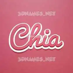 chia in Red Scribble style - 3D name wallpaper